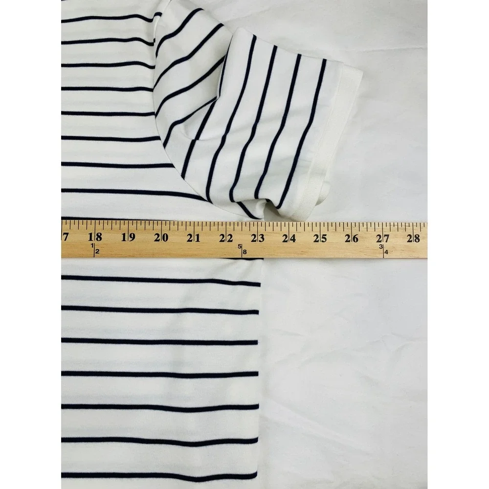 Polo Ralph Lauren XL Striped Pima Soft Touch Polo Shirt White Navy Flesh Pony